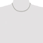 Sterling Silver Rhodium-plated 3.0mm Double Diamond-cut Curb Chain
