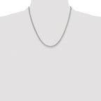Sterling Silver Rhodium-plated 3.0mm Double Diamond-cut Curb Chain
