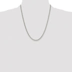 Sterling Silver Rhodium-plated 3.0mm Double Diamond-cut Curb Chain