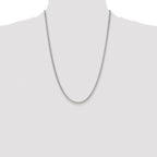 Sterling Silver Rhodium-plated 3.0mm Double Diamond-cut Curb Chain