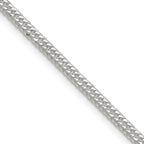 Sterling Silver Polished 3.0mm Double Diamond-cut Curb Chain, 7–24 Inch - Sophia Jewelers