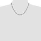 Sterling Silver Polished 3.9mm Double Diamond-cut Curb Chain
