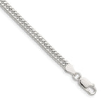 Sterling Silver Polished 3.9mm Double Diamond-cut Curb Chain
