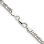 Sterling Silver Rhodium-plated 3.9mm Double Diamond-Cut Curb Chain