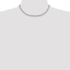 Sterling Silver Rhodium-Plated Diamond-Cut Curb Chain Necklace 3.9mm