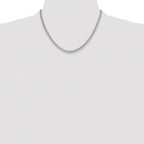 Sterling Silver Rhodium-plated 3.9mm Double Diamond-cut Curb Chain