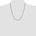 Sterling Silver Rhodium-plated 3.9mm Double Diamond-cut Curb Chain