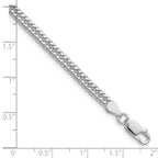 Sterling Silver Rhodium-plated 3.9mm Double Diamond-cut Curb Chain