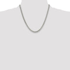 Sterling Silver Polished 4.8mm Double Diamond-cut Curb Chain