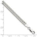 Sterling Silver Polished 4.8mm Double Diamond-cut Curb Chain