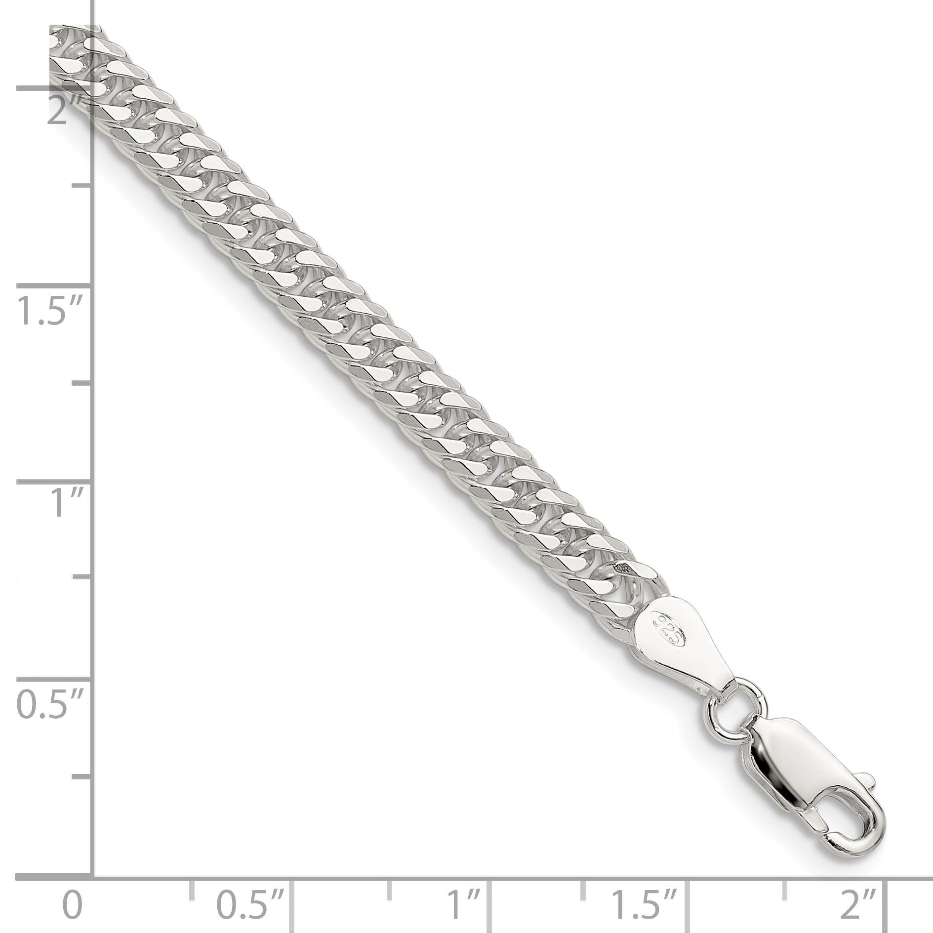 Sterling Silver Polished 4.8mm Double Diamond-cut Curb Chain Secondary image