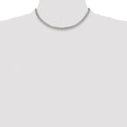 Sterling Silver Rhodium-plated 4.8mm Double Diamond-cut Curb Chain