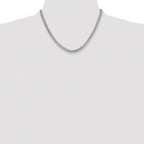 Sterling Silver Rhodium-plated 4.8mm Double Diamond-cut Curb Chain