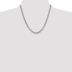 Sterling Silver Rhodium-plated 4.8mm Double Diamond-cut Curb Chain