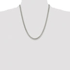 Sterling Silver Rhodium-plated 4.8mm Double Diamond-cut Curb Chain