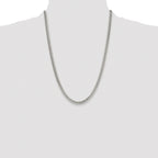 Sterling Silver Rhodium-plated 4.8mm Double Diamond-cut Curb Chain