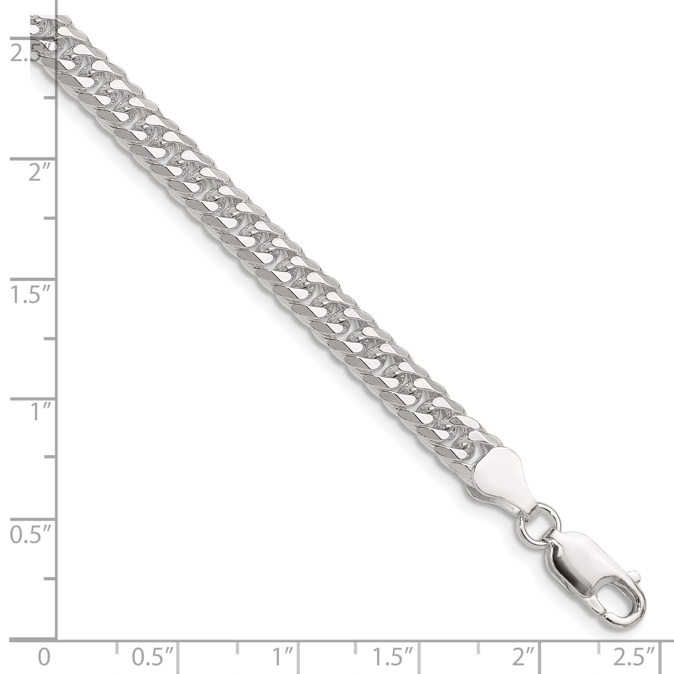 Sterling Silver Polished 5.7mm Double Diamond-cut Curb Chain Secondary image