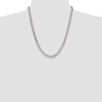 Sterling Silver Rhodium-plated 5.7mm Double Diamond-cut Curb Chain