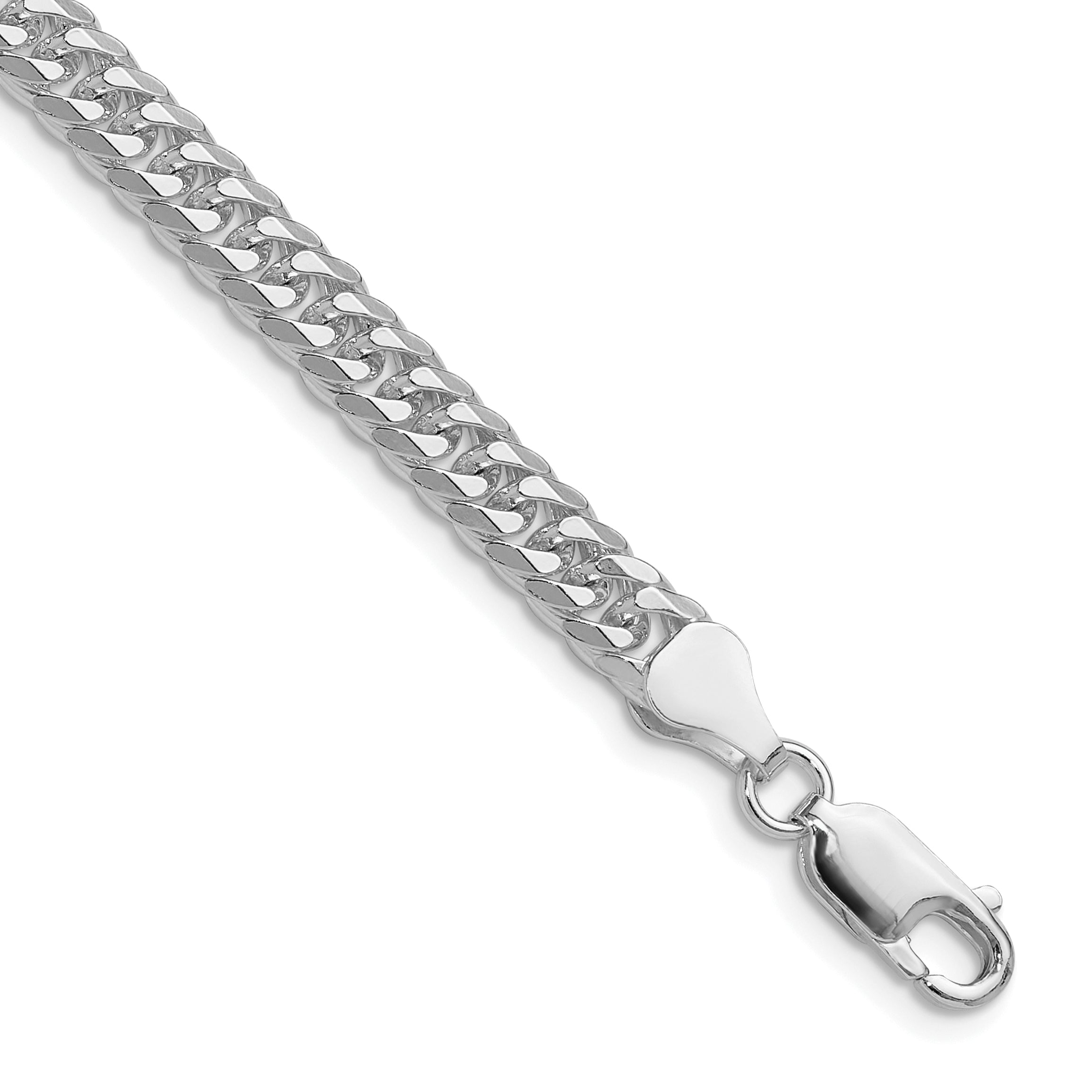 Sterling Silver Rhodium-plated 5.7mm Double Diamond-cut Curb Chain Main image