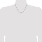 Sterling Silver Rhodium-plated 1.3mm 8 Sided D/C Double Spiga Chain