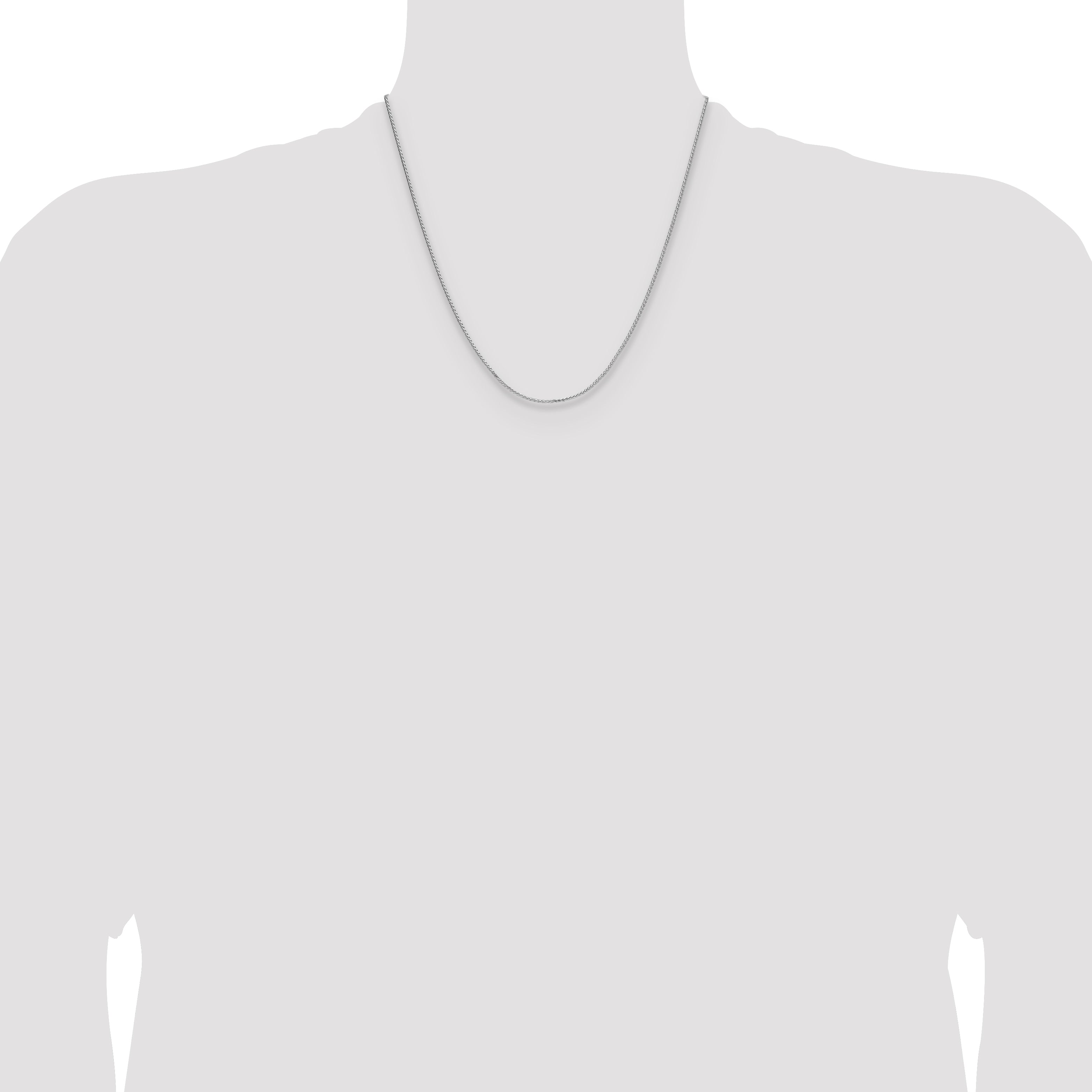 Sterling Silver Rhodium-plated 1.3mm 8 Sided D/C Double Spiga Chain