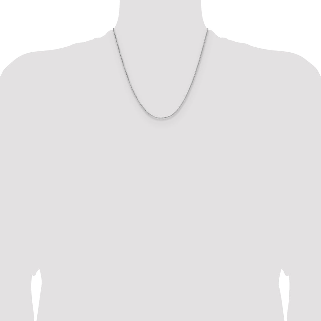 Sterling Silver Rhodium-plated 1.3mm 8 Sided D/C Double Spiga Chain