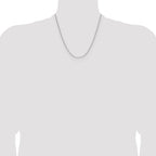Sterling Silver Rhodium-plated 1.3mm 8 Sided D/C Double Spiga Chain