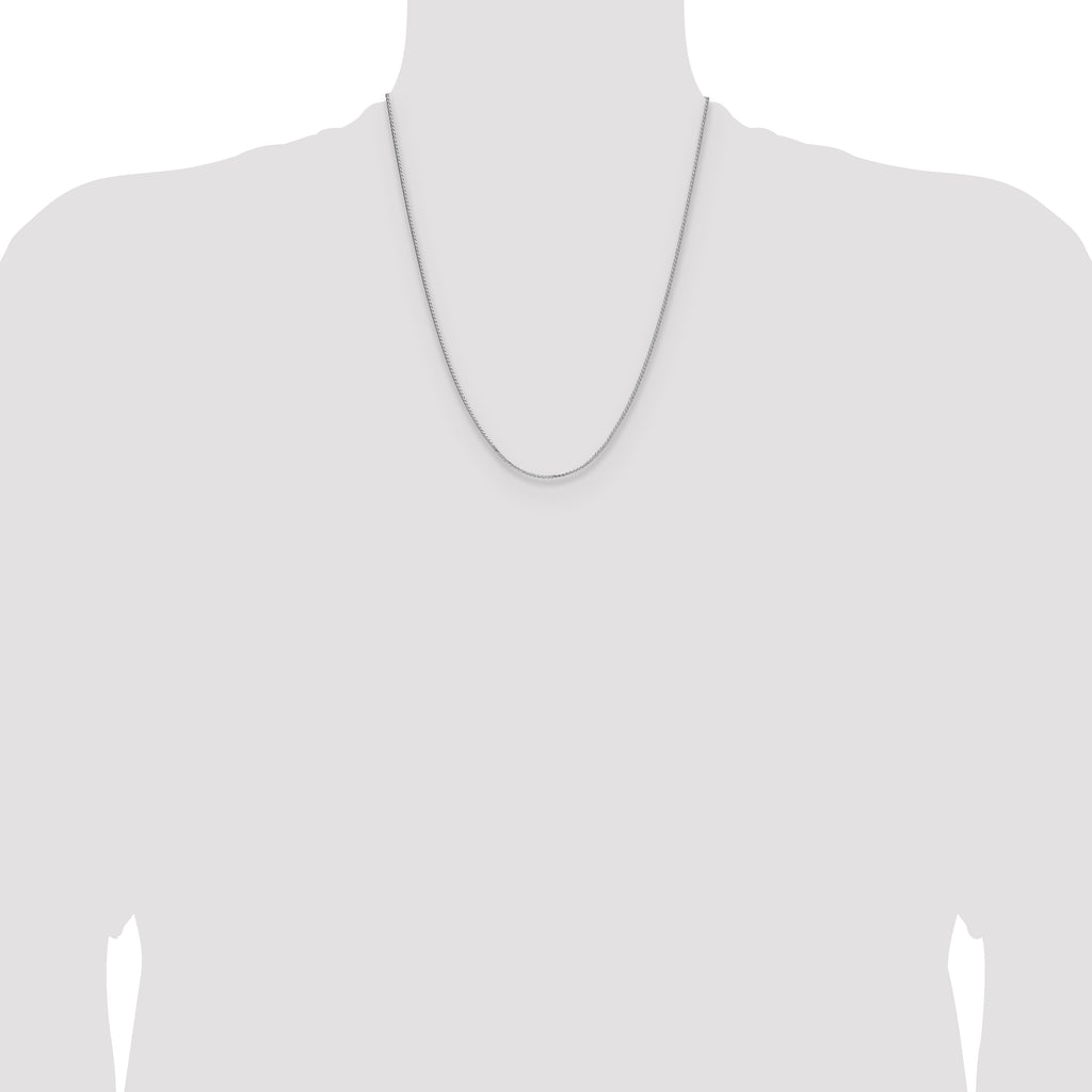 Sterling Silver Rhodium-plated 1.3mm 8 Sided D/C Double Spiga Chain