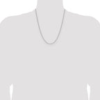Sterling Silver Rhodium-plated 1.3mm 8 Sided D/C Double Spiga Chain