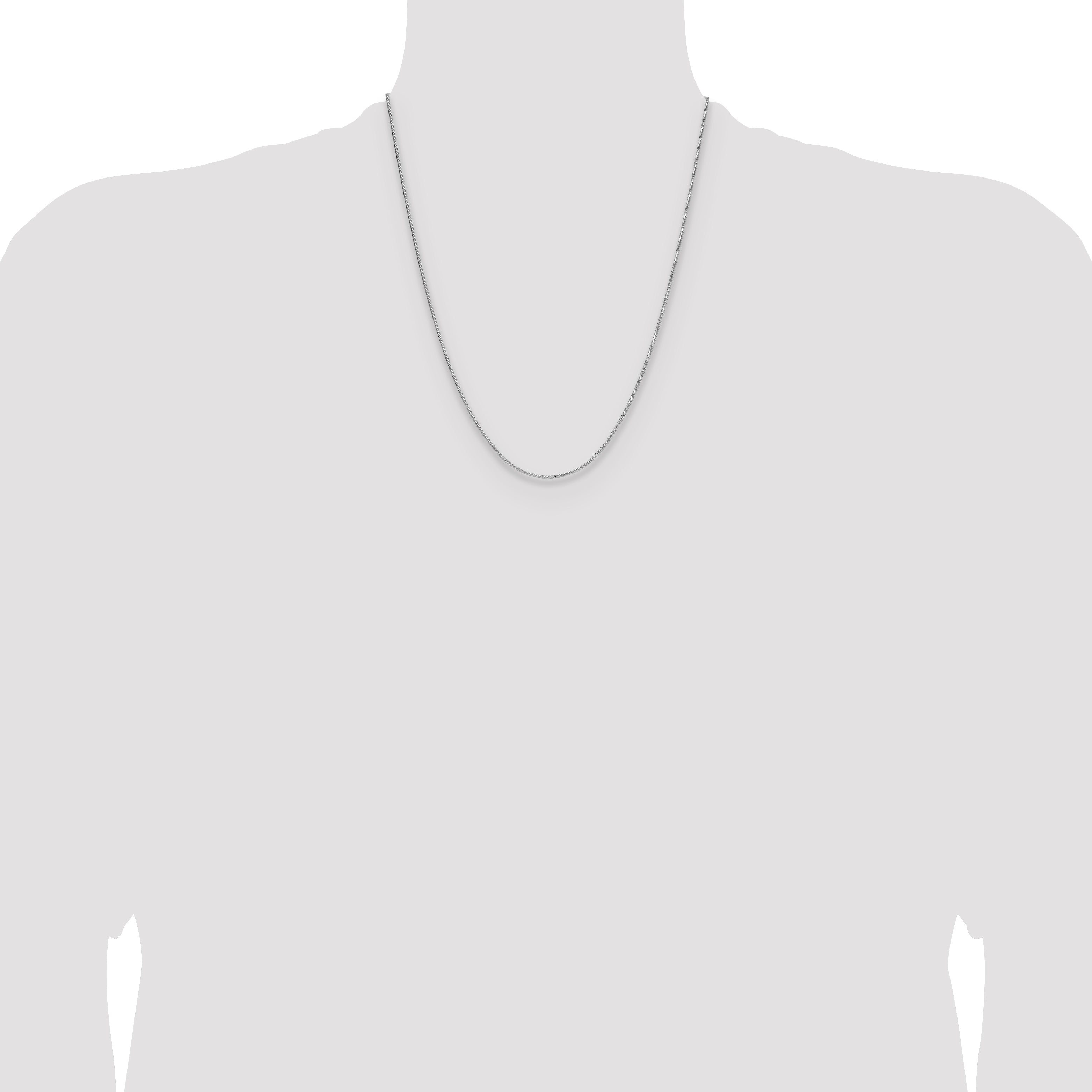 Sterling Silver Rhodium-plated 1.3mm 8 Sided D/C Double Spiga Chain