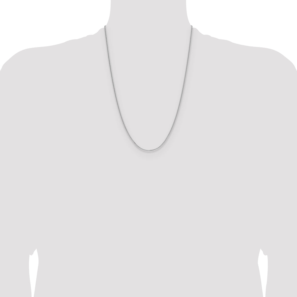 Sterling Silver Rhodium-plated 1.3mm 8 Sided D/C Double Spiga Chain