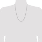Sterling Silver Rhodium-plated 1.3mm 8 Sided D/C Double Spiga Chain