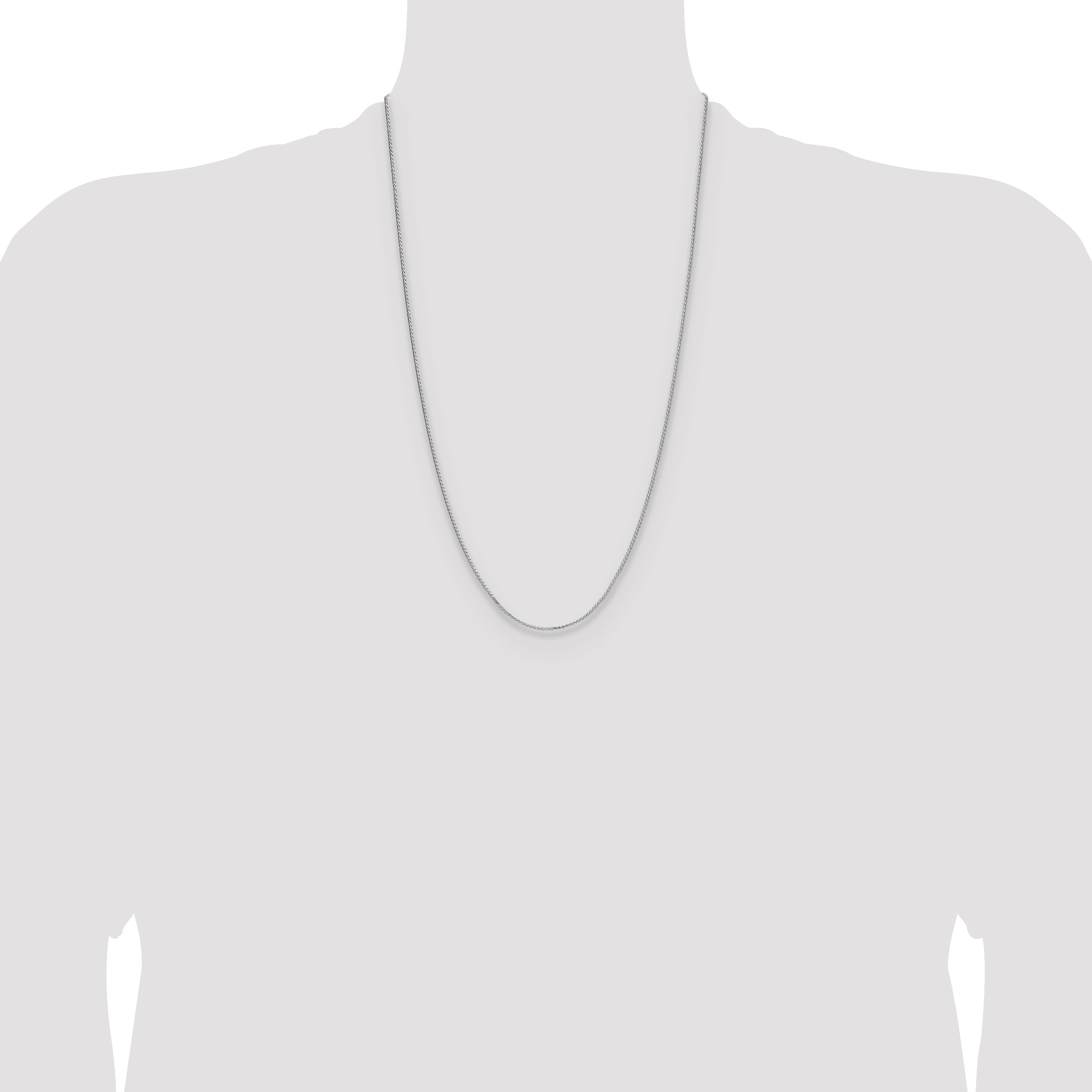 Sterling Silver Rhodium-plated 1.3mm 8 Sided D/C Double Spiga Chain