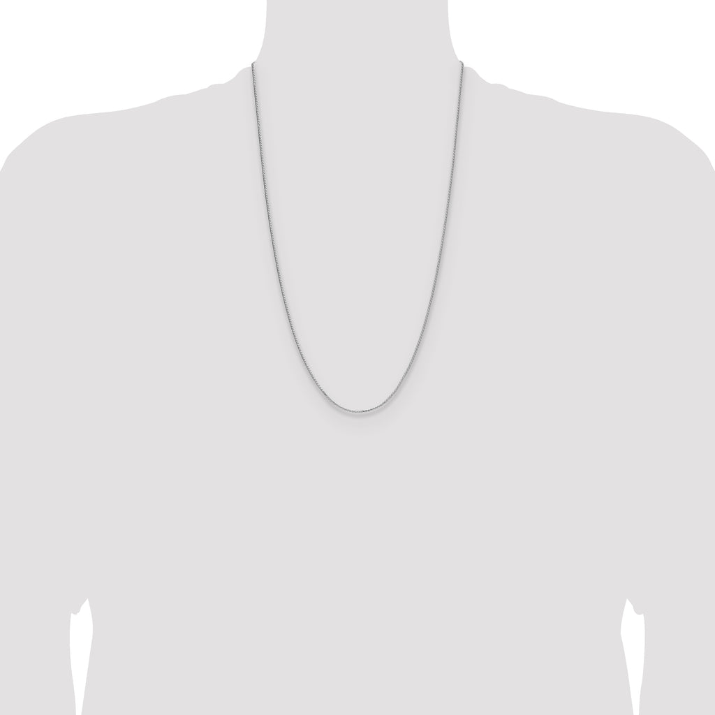 Sterling Silver Rhodium-plated 1.3mm 8 Sided D/C Double Spiga Chain