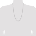 Sterling Silver Rhodium-plated 1.3mm 8 Sided D/C Double Spiga Chain