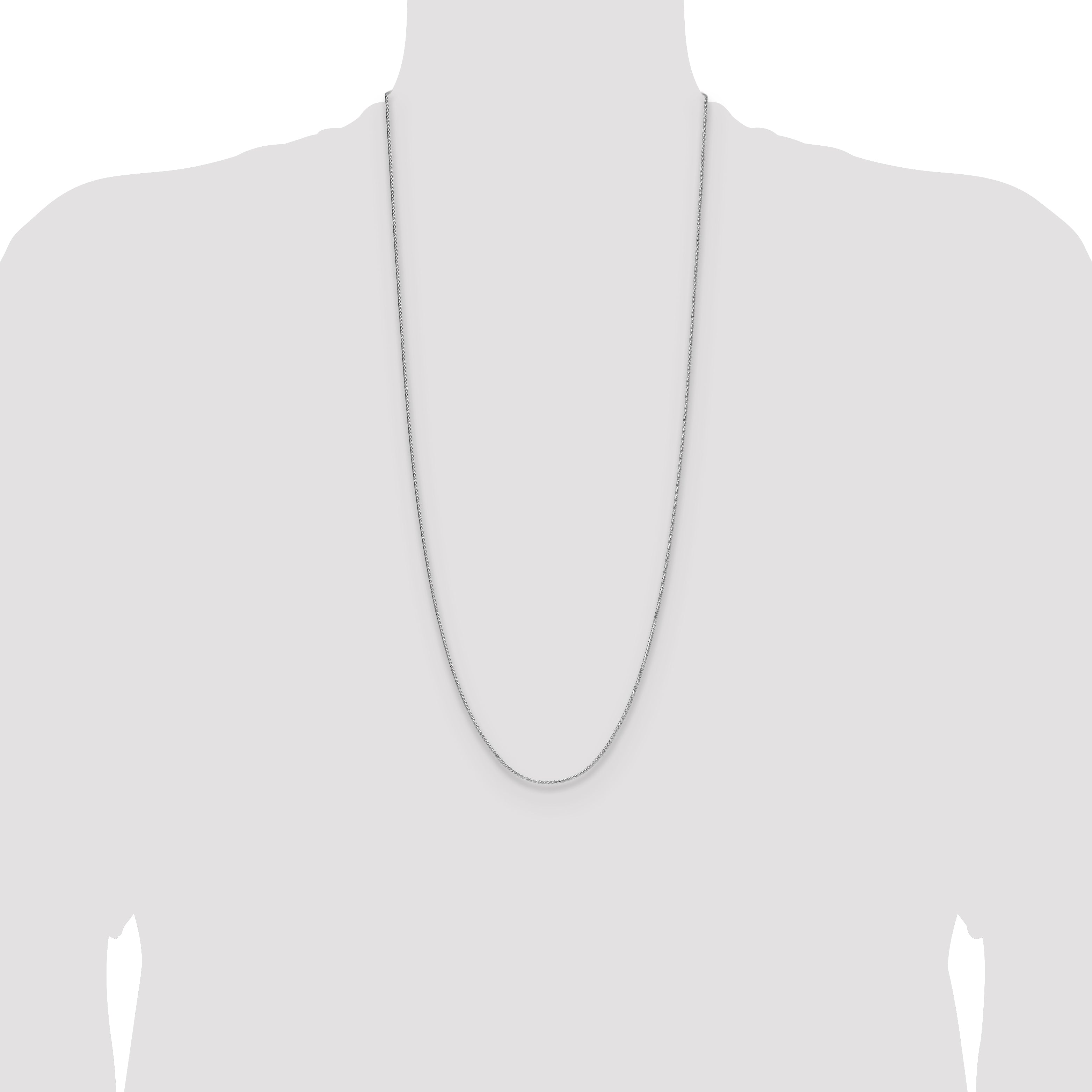 Sterling Silver Rhodium-plated 1.3mm 8 Sided D/C Double Spiga Chain