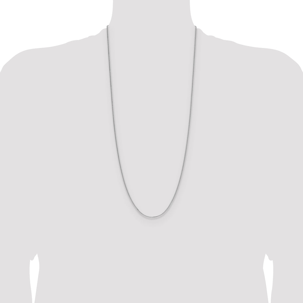 Sterling Silver Rhodium-plated 1.3mm 8 Sided D/C Double Spiga Chain