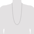 Sterling Silver Rhodium-plated 1.3mm 8 Sided D/C Double Spiga Chain