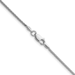 Sterling Silver Rhodium-plated 1.45mm 8 Sided D/C Double Spiga Chain