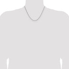 Sterling Silver Rhodium-plated 1.45mm 8 Sided D/C Double Spiga Chain