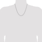 Sterling Silver Rhodium-plated 1.45mm 8 Sided D/C Double Spiga Chain