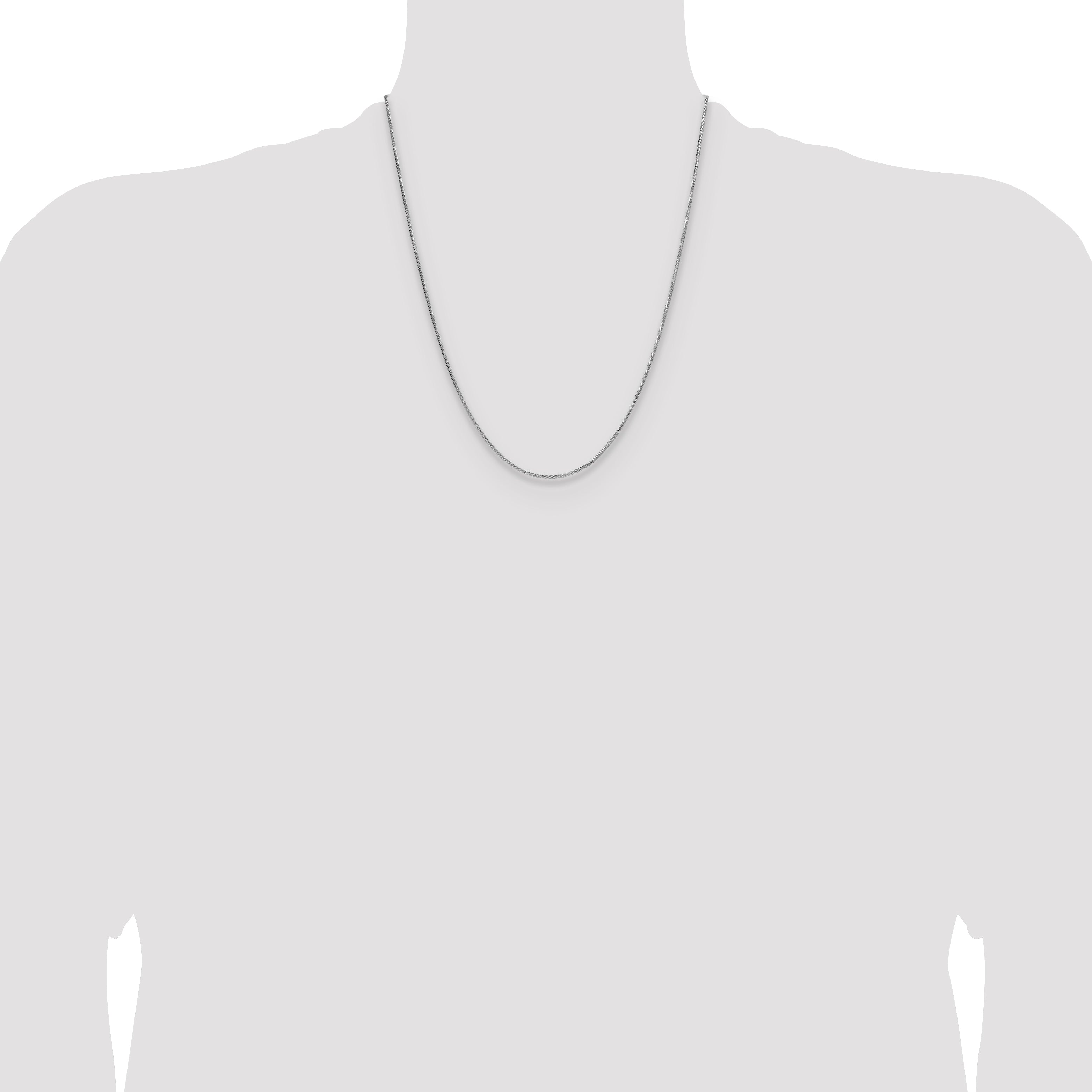 Sterling Silver Rhodium-plated 1.45mm 8 Sided D/C Double Spiga Chain