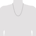 Sterling Silver Rhodium-plated 1.45mm 8 Sided D/C Double Spiga Chain