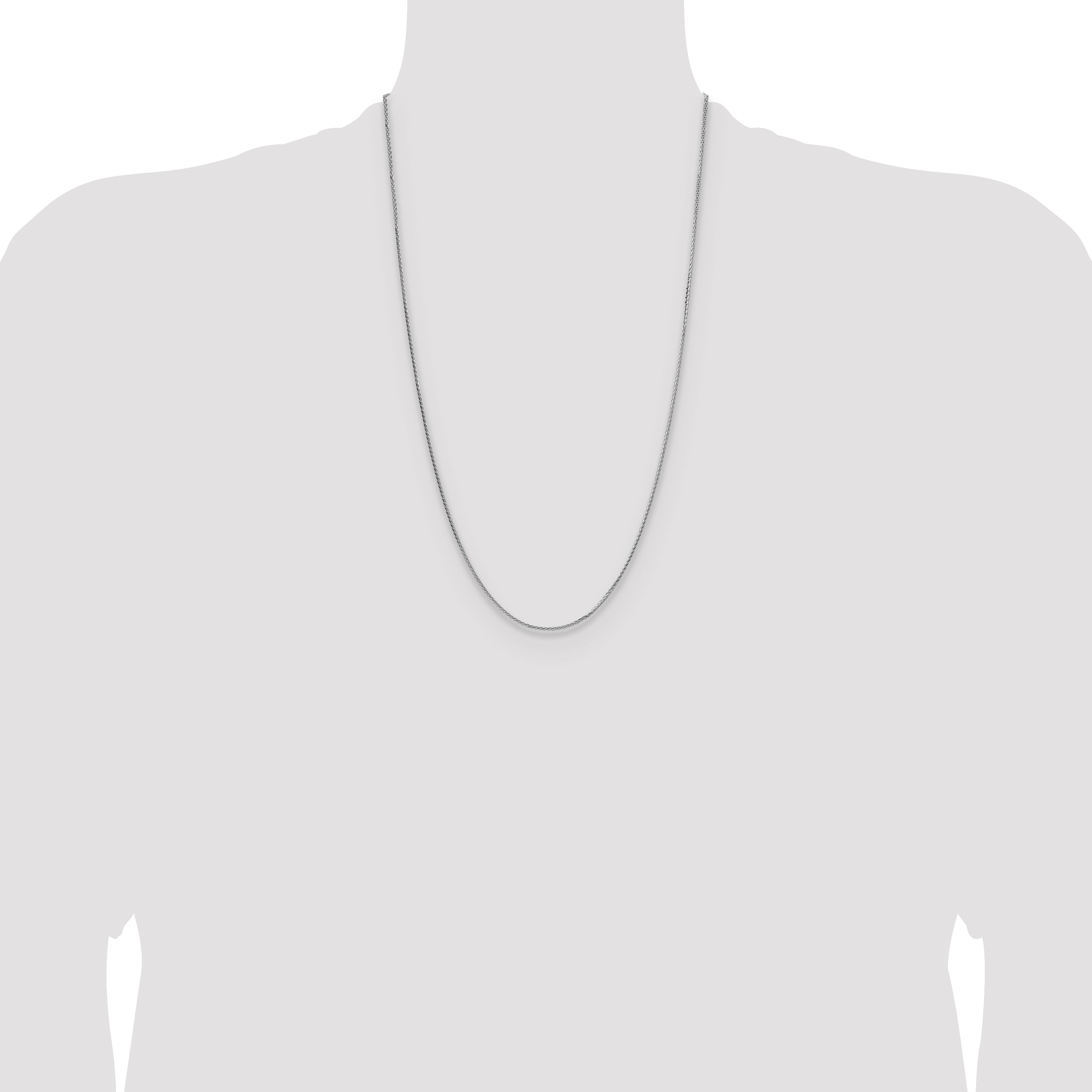 Sterling Silver Rhodium-plated 1.45mm 8 Sided D/C Double Spiga Chain