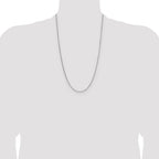 Sterling Silver Rhodium-plated 1.45mm 8 Sided D/C Double Spiga Chain