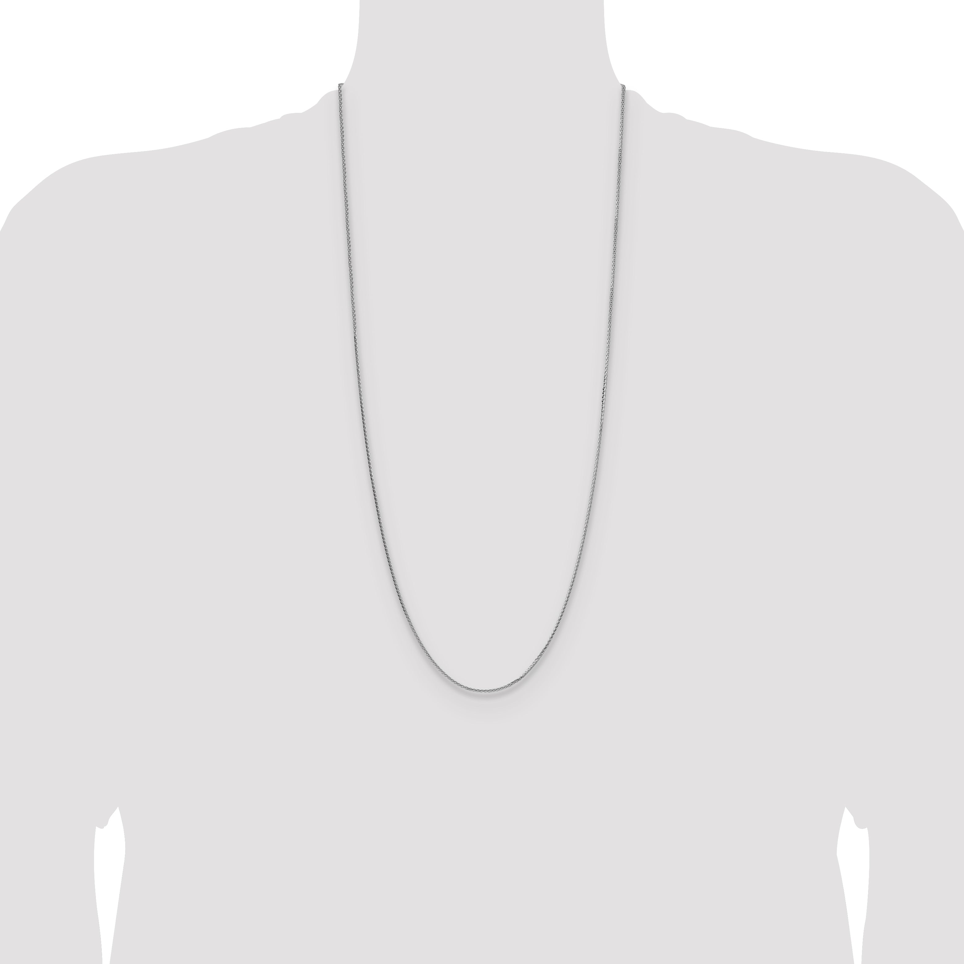 Sterling Silver Rhodium-plated 1.45mm 8 Sided D/C Double Spiga Chain