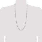 Sterling Silver Rhodium-plated 1.45mm 8 Sided D/C Double Spiga Chain