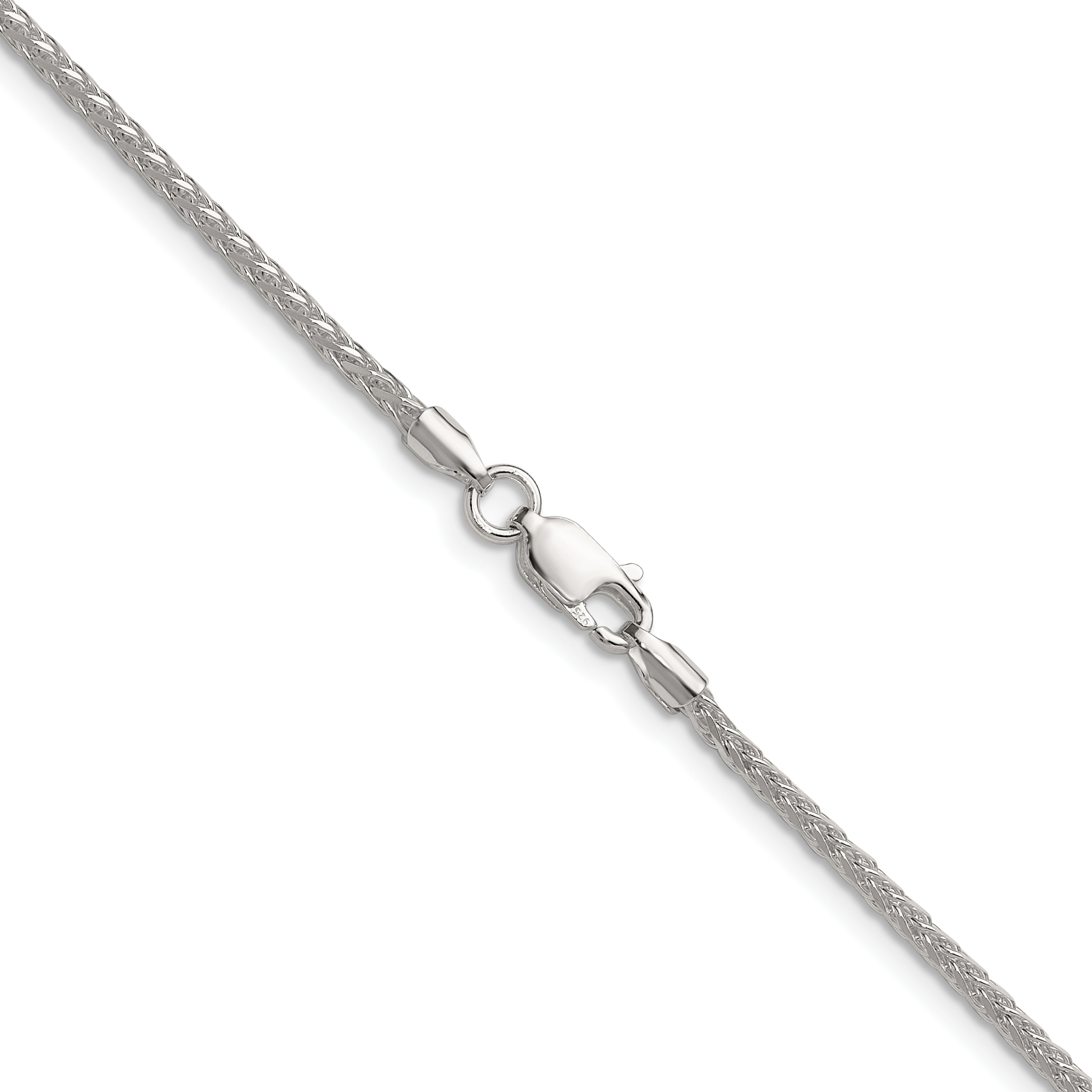 Sterling Silver 2.0mm 8 Sided D/C Double Spiga Chain