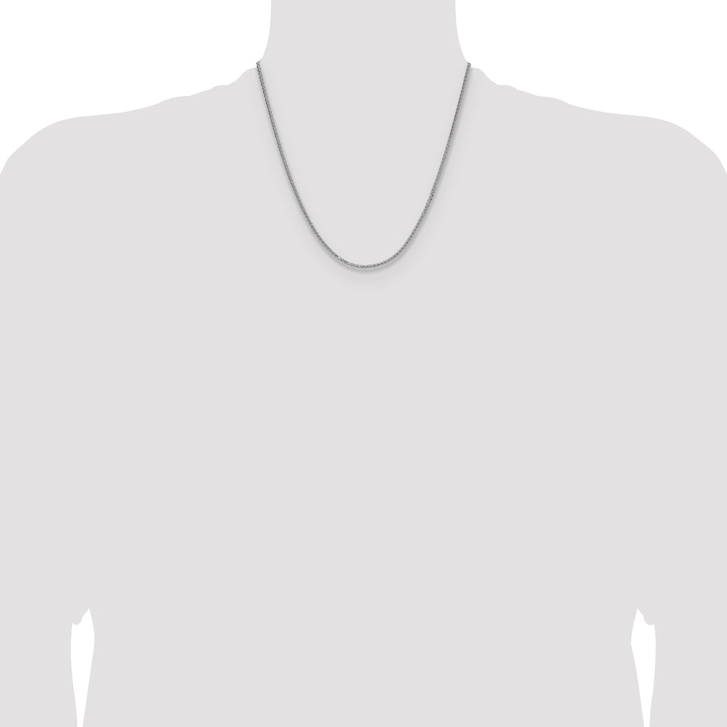 Sterling Silver 2.0mm 8 Sided D/C Double Spiga Chain