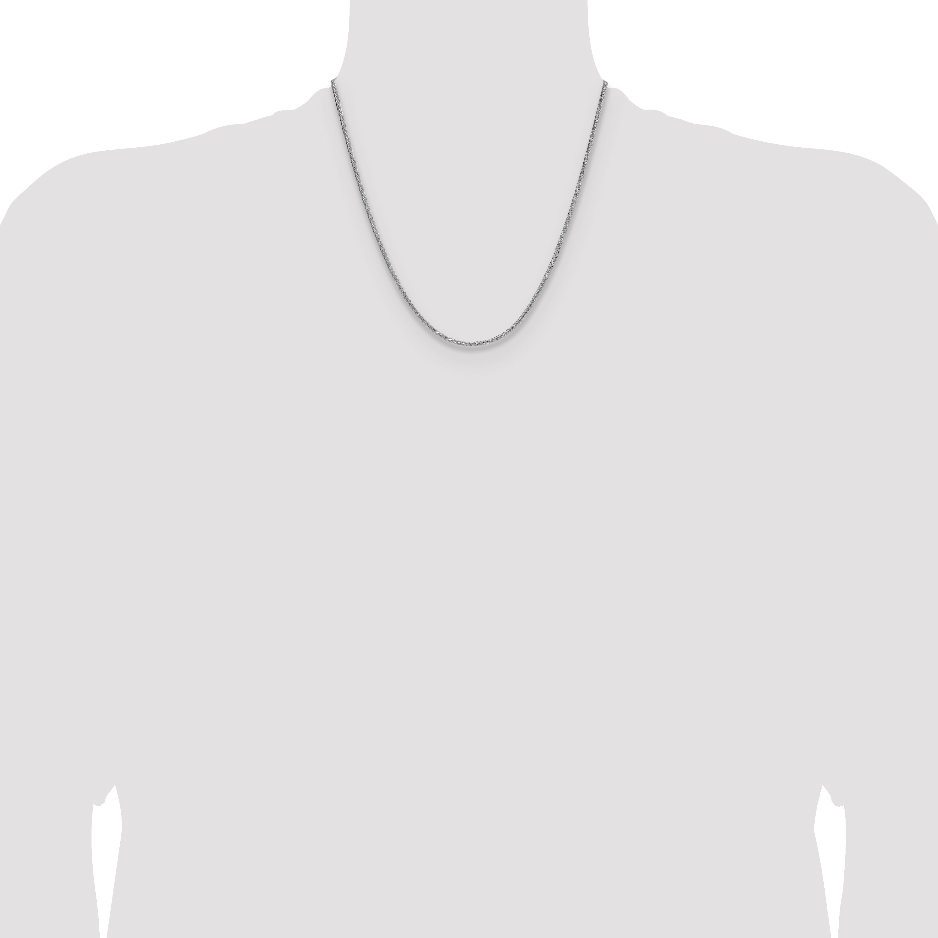 Sterling Silver 2.0mm 8 Sided D/C Double Spiga Chain